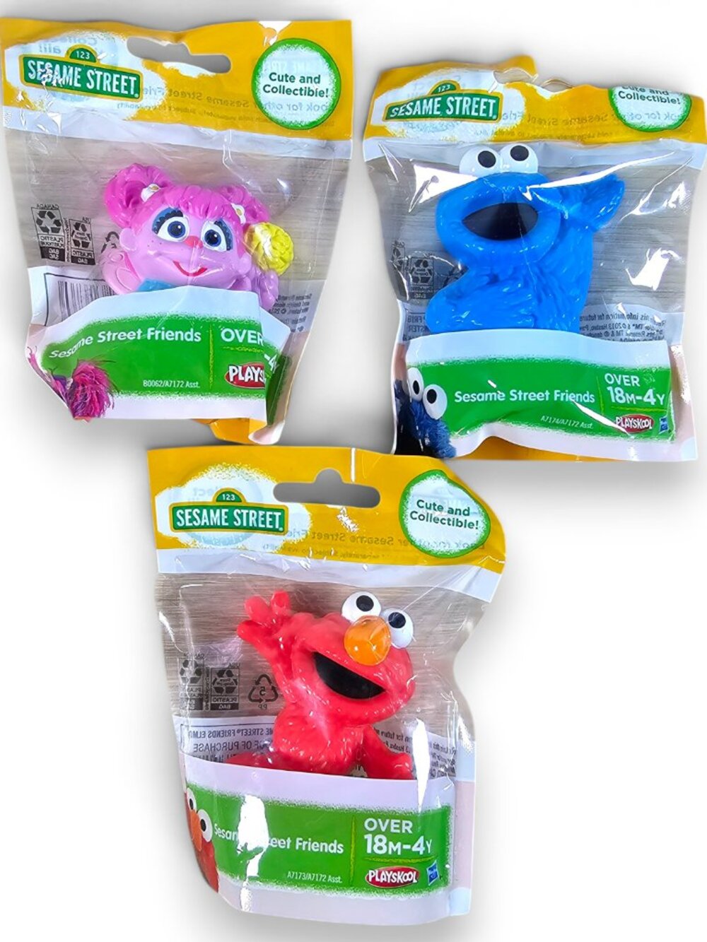 Playskool Sesame Street Friends Figures Lot of 3 Elmo Cookie Monster Abby NEW